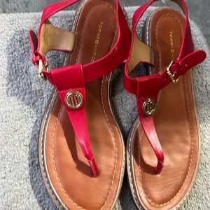 Tommy Hilfiger, ladies sandals size 8, red